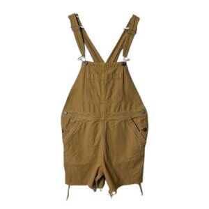 Everlane yellow canvas shortall overall womens 4 cut off cotton